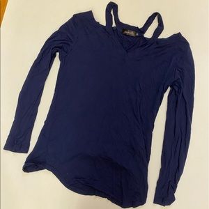 Unique Cut Navy Blue Top